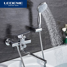 Load image into Gallery viewer, LEDEME Shower Faucet Set Bathroom Brass Bathtub Shower Faucet Bath Shower Tap Chrome Plated Shower Head Wall Mixer Tap L2233